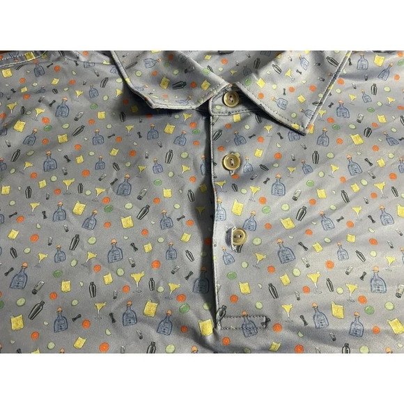 Peter Millar Summer Comfort Golf Polo Taquila Alcoholic’s Cocktails Mens 2XL - Picture 3 of 9
